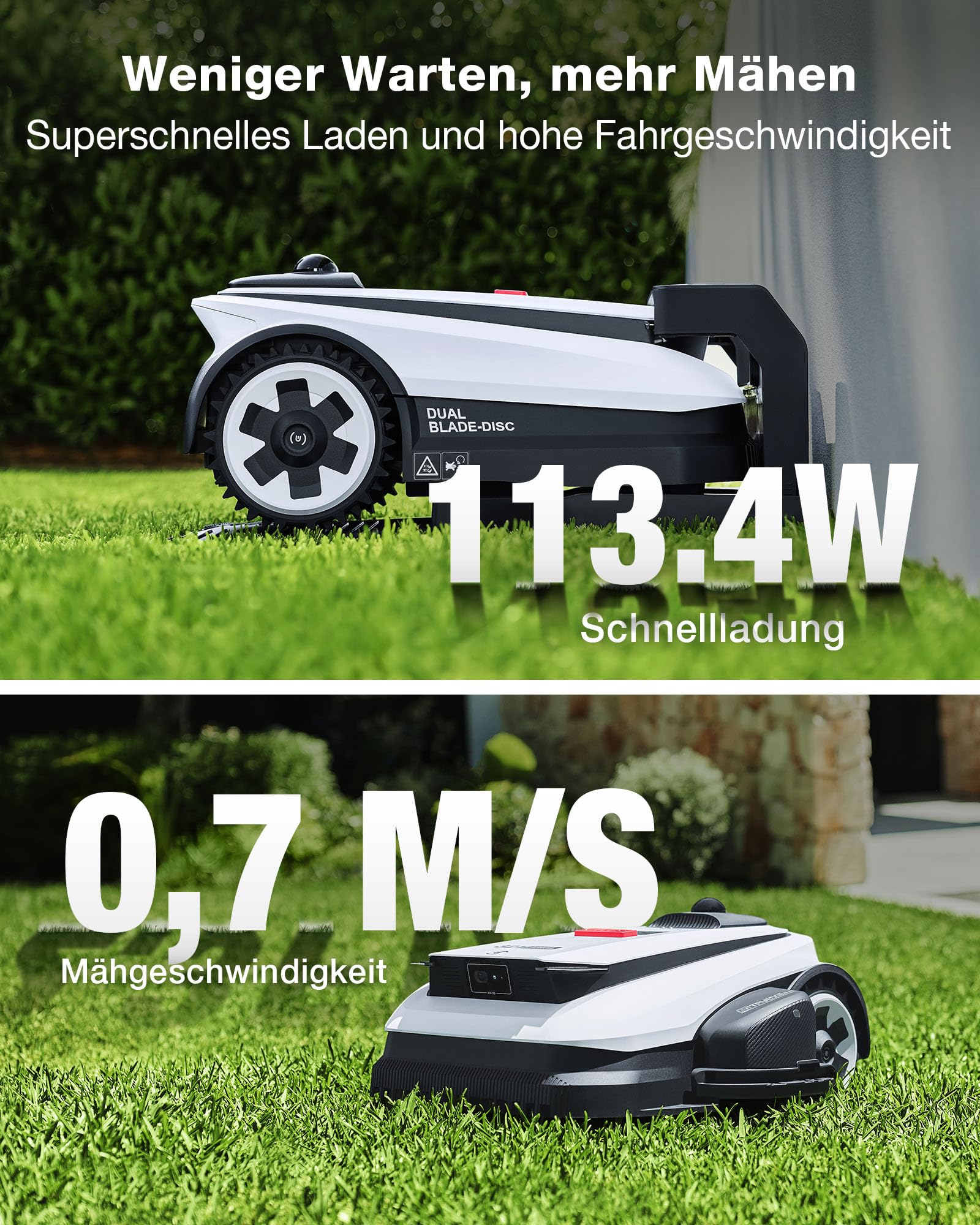 ECOVACS GOAT A1600 LiDAR PRO Care Kit Mähroboter ohne Begrenzungskabel, 1.600 m², 360° Dual-LiDAR-Navigation, automatische Kartierung, KI-3D-Hindernisvermeidung, superschnelles Laden, 50 % Steigung 6
