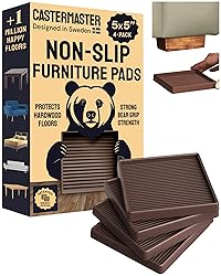 CasterMaster Non-Slip Furniture Pads Square Rubber