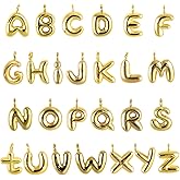 26pcs 18K Filled Gold Bubbled A-Z Alphabet Letters Charms for Jewelry Making Chunky Bubble Initial Letter Charm Pendant Beads,Gold Trendy Bubble Glitter Pendants for Women Bracelet Necklace Choker Making