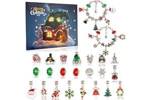 OUMUAMUA Christmas Advent Calendar Bracelets 2025 for Girls 24 Days Xmas Countdown Calendar DIY Jewelry Making Kit Gift 22 Charm Beads 2 Bracelets for Kids Teens Women