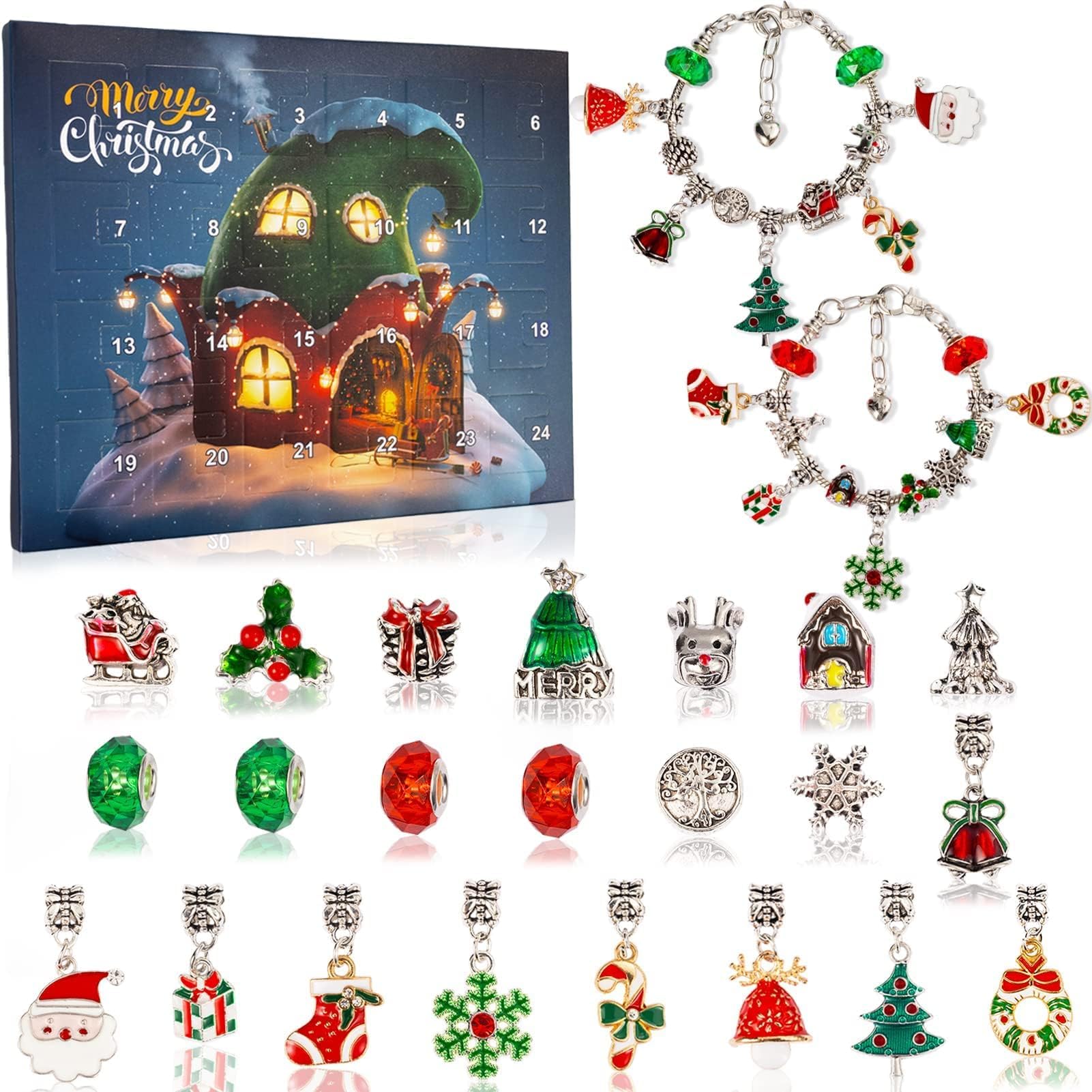Christmas Advent Calendar Bracelets 2025 for Girls