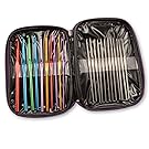 AKORD Crochet Hooks, Aluminium, Multi-Colour, 22-Piece