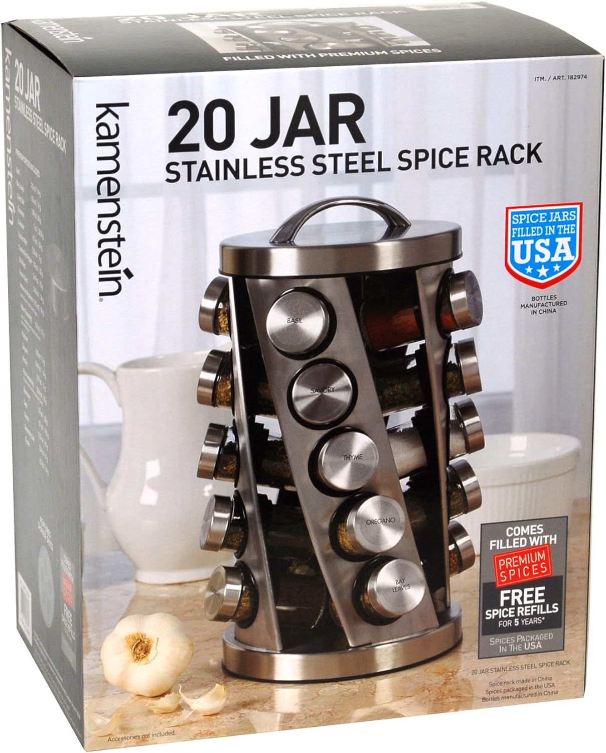 Kamenstein 20 Jar Stainless Steel Spice Rack Amazon.ca Home & Kitchen