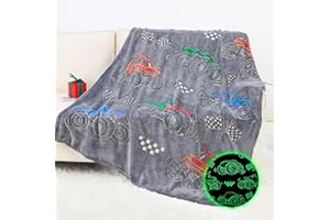 OHOIT Kids Boys Truck Toys Car Blanket Gifts - Glow in The Dark Fleece Throw Blanket for Couch Bed Sofa Room Decor Birthday Christmas Easter 50" x 60"