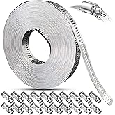 Hose Clamps Stainless Steel, Large Worm Gear Duct Pipe Hose Clamp Assortment Kit, Band Fittings Strap, 32.81FT Adjustable Met