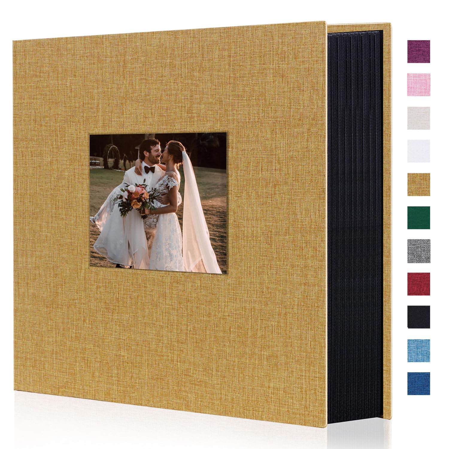 Miaikoe Photo Album 6x4 600 Pockets Slip in Large Capacity Album for Family Wedding Anniversary Linen Album Book Holds 600 Horizontal and Vertical 10x15cm Photos(600 Pockets, Khaki) — image 1