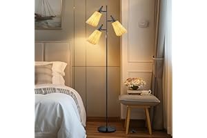 G-SAFAVA 63" Modern Black Floor Tree Lamp with 3 Light Source Standing Tall Pole Lamps with 4-Segment Knob Switch for Living Rooms, Bedrooms, Home, Office