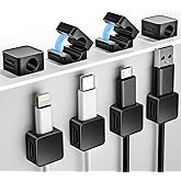 8 Pack Magnetic Cord Organizer Holder, Adjustable Cable Clips, Strong Adhesive Desk Cable Management Clips for Nightstand, Office, Car, Easy Open Design for Tidy Wire Organization