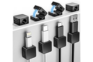 ROYSC 8 Pack Magnetic Cord Organizer Holder, Adjustable Cable Clips, Strong Adhesive Desk Cable Management Clips for Nightstand, Office, Car, Easy Open Design for Tidy Wire Organization