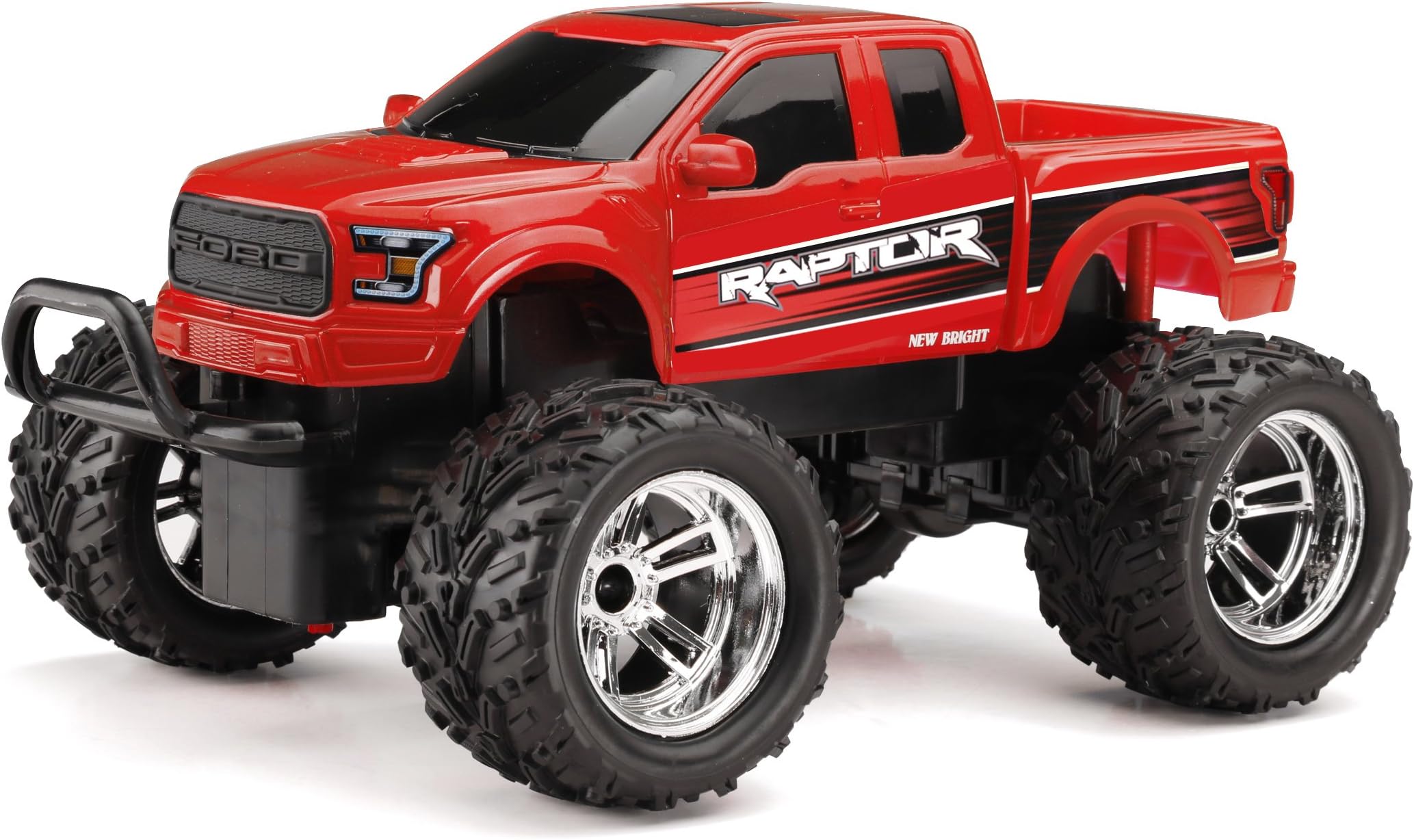 New Bright Chargers F/F Ford Raptor RC Vehicle (1:18 Scale), Red