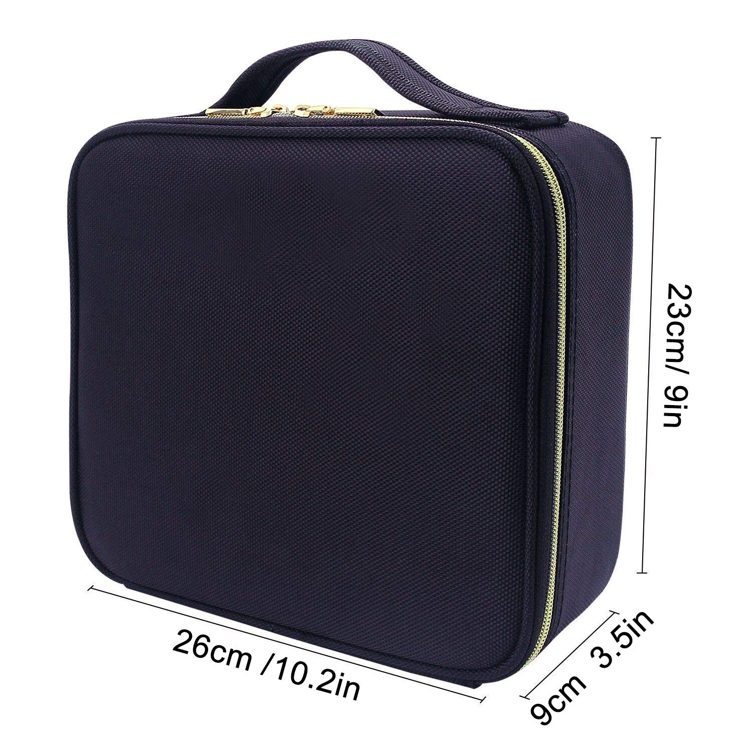Travel Makeup Case,Chomeiu- Professional Cosmetic Makeup Bag Organizer Makeup Boxes With Compartments Neceser De Maquillaje(Black-M)