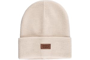 Levi's Unisex-Adult All Season Comfy Leather Logo Patch Cuffed Hero Beanie HatBeanie Hat
