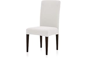 SUBRTEX Dining Room Chair Slipcovers Parsons Chair Covers Set of 4 Stretch Dining Chair Covers Removable Washable Kitchen Chair Covers Chair Protector Covers for Dining Room,Party,Hotel(Creme)