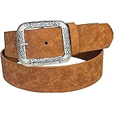 TOPACC Western Belts for Woman Vintage Buckle Leather Cowboy Belts for Jeans Pants Country Concert Outfit