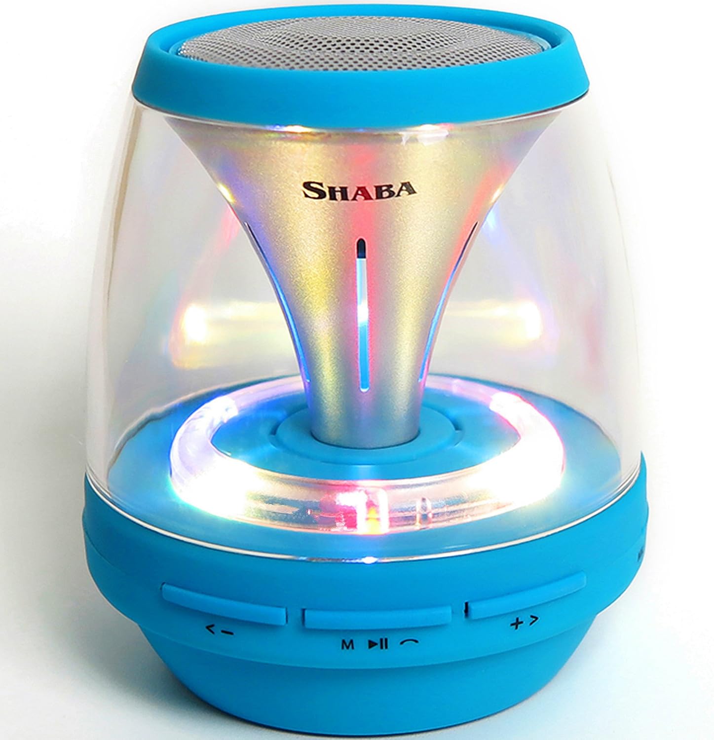Amazon Shaba透明ライトポータブルbluetoothスピーカー 12種類ledライト搭載 スピーカー Iphone対応 ワイヤレス スピーカー 高音質 Tfカード Fmラジオ スピーカーフォン 録音機能付き Mp3プレーヤー ブルートゥース スピーカー 青 Shaba ポータブル