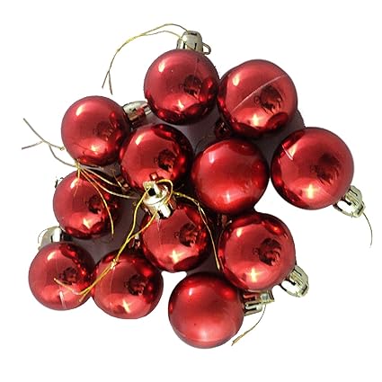 VMP Christmas Red Ball Ornaments Tree Decorations for Holiday Wedding Party Decoration, Christmas Decorations for House Pack of 12