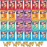 Pop-Cornners Snacks Gluten Free Chips, 5 Flavor Variety Pack 28 Count 1 oz Bags Packaged By Doomi, Individual Snack Bags in Sea Salt, White Cheddar, Sweet &amp; Salty, Cinnamon Crunch and Spicy Queso Flavors - Low-Calorie Popcorn Chips for Snacking Care Packages Parties &amp; More