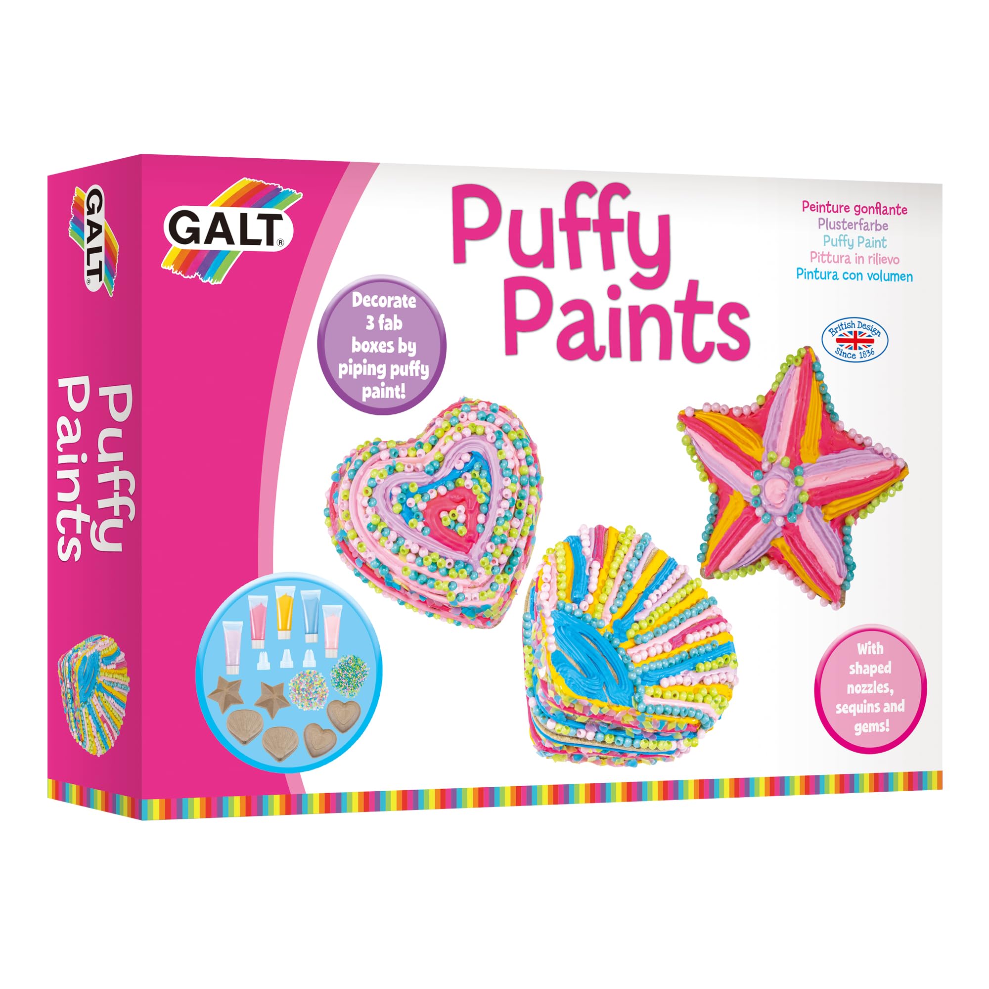 Galt Toys Puffy Paints - Kids Arts & Craft Kit, Childrens Activity Set - Age 7 +