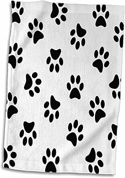 Motif 3drose Motif Patte Noire Sur Blanc Mignon Animal De Dessin Anime Par Exemple Chien Ou Chat Serviette Multicolore 15 X 56 Cm Amazon Fr Cuisine Maison