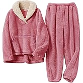 Flygo Girls Fuzzy Pants Set Fleece Outfits Winter Flannel Fluffy Pullover Sweatshirt Top Pants Sweatsuit
