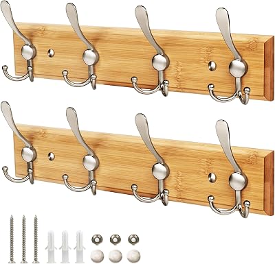 GlazieVault Coat Hooks for Wall 2 Pack Stainless Steel Heavy Duty