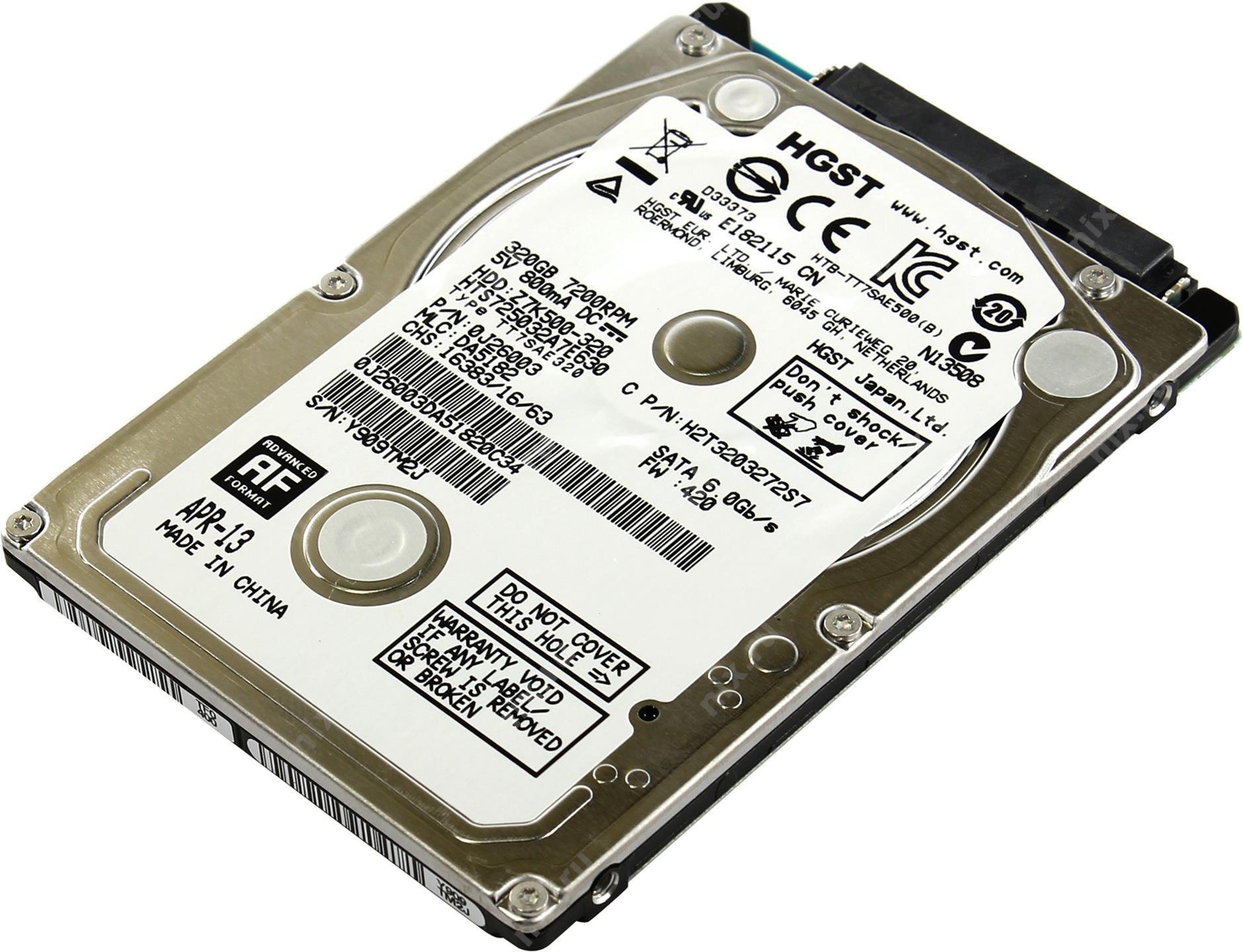 HGST HTS725032A7E630 320GB 2.5 inch SATA II Internal Hard Drive