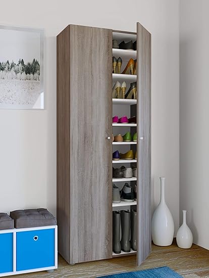 VCM Vandol I Schuhregal, Holzstruktur, Sonoma-Eiche, Einheitsgröße