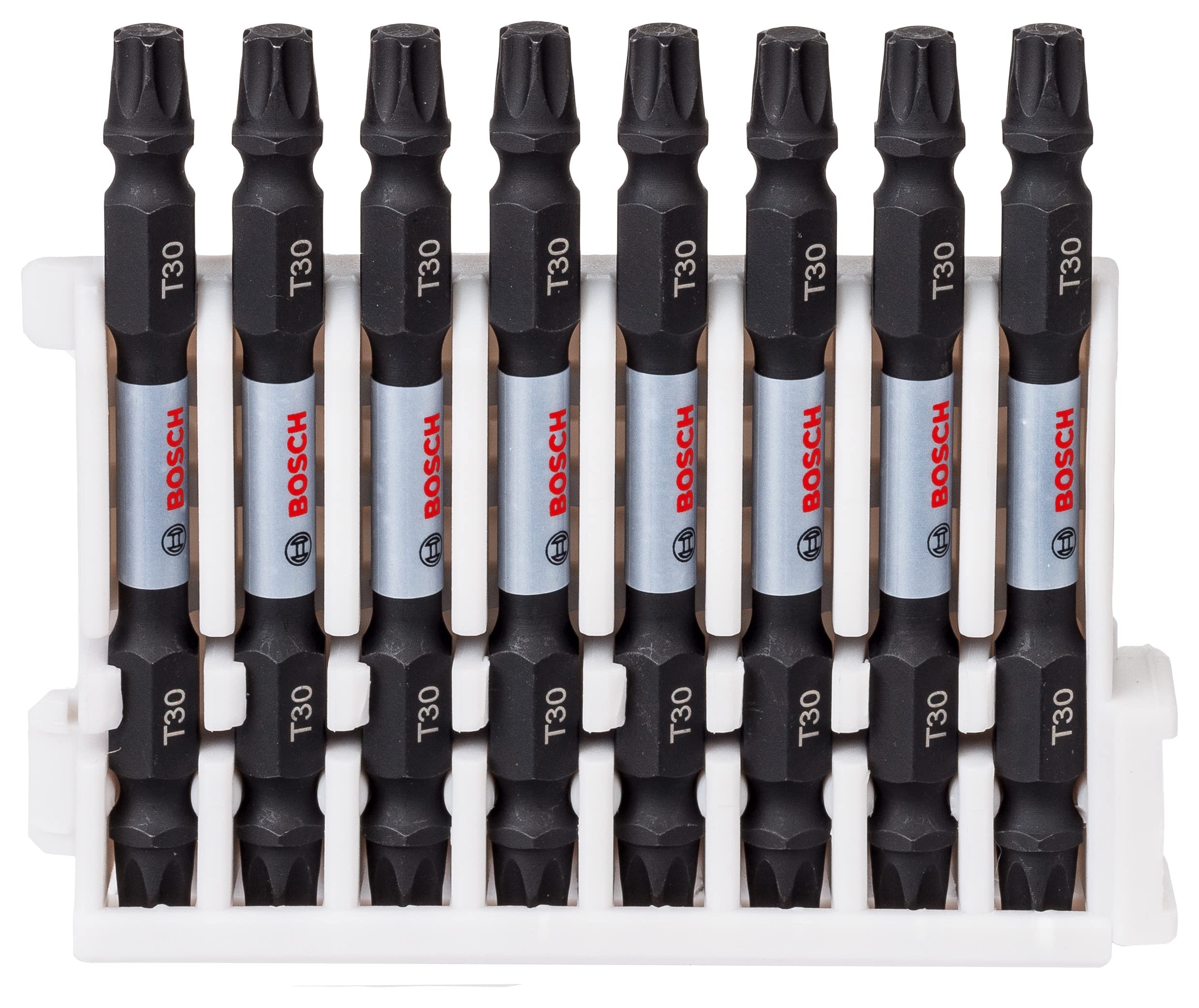 Bosch Accessories 8pcs. Double Screwdriver Set Torx (Impact Control, 8 x T30-T30 Bits, Length 65mm, Pick and Click, Accessory Impact Drill)