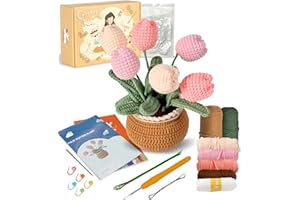 Ktmeor Crochet Kit for Beginners,Crochet Plant Kit, Learn to Crochet Kit for Beginners with Step-by-Step Video Tutorials,DIY 