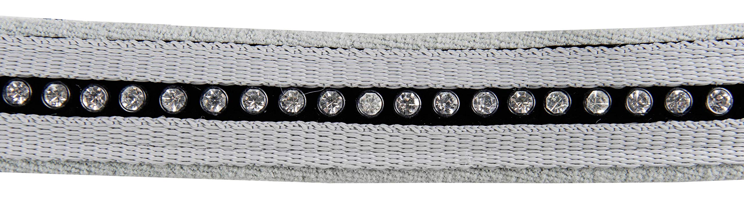 HKM Crystal Soft Padded Head Collar Set with snap hook Grey/Grey Full
