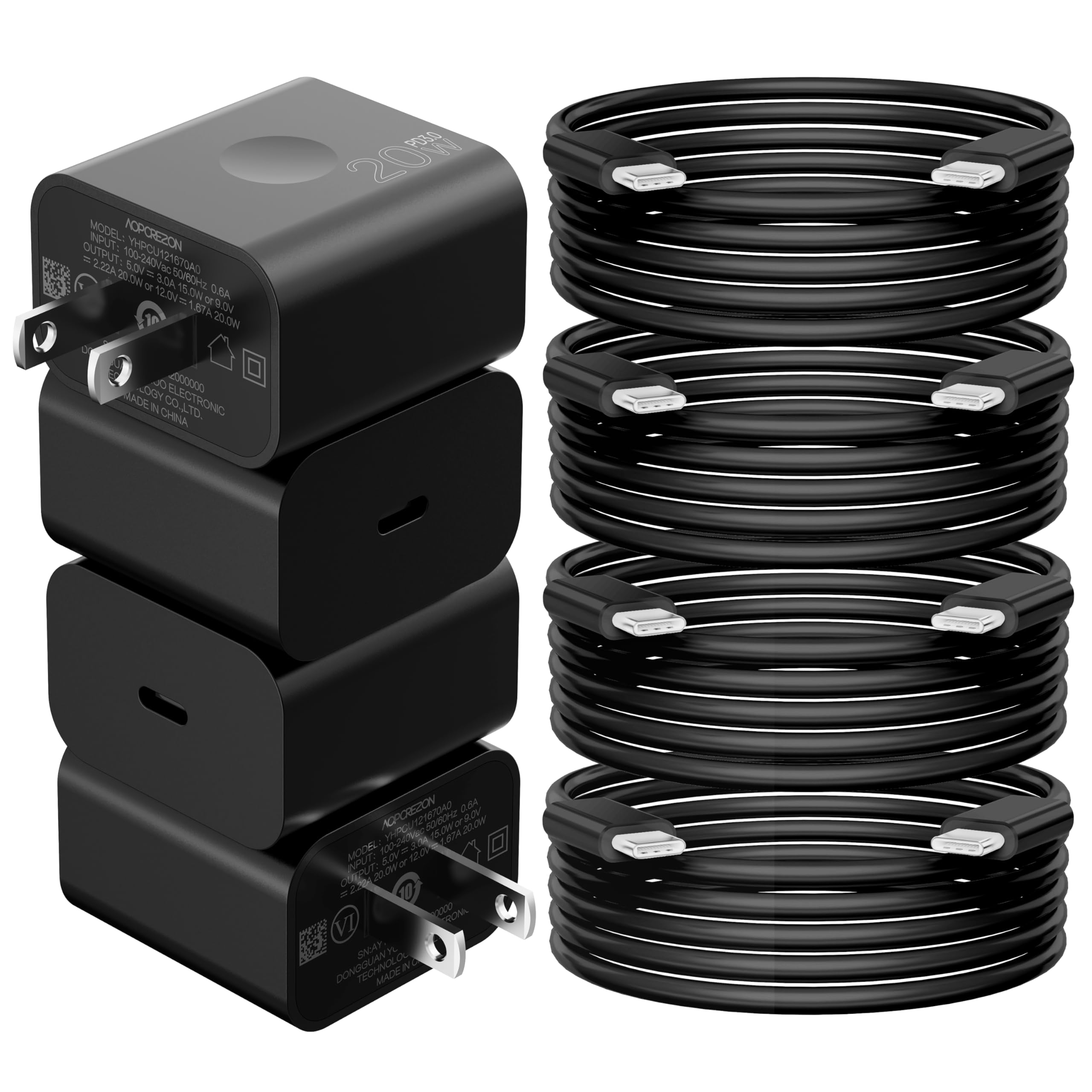 USB C Charger Block 20W Fast Charging Super Fast Usbc Block with 5ft ...