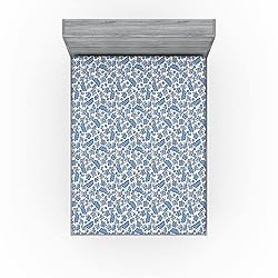 Ambesonne Botanical Fitted Sheet, Blueberry
