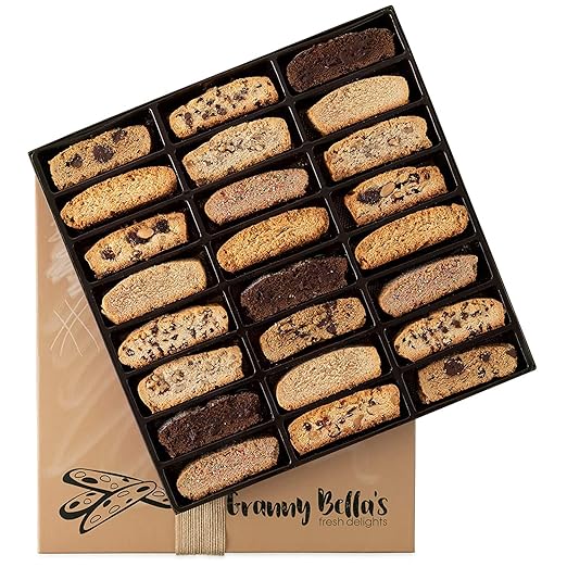 Granny Bella's Gourmet Christmas Homemade 24 Biscotti Gift Baskets Prime Italian Cookies