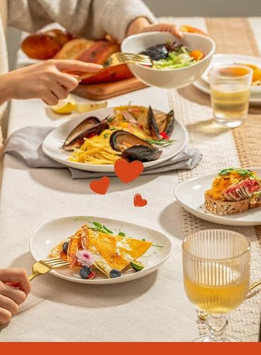 Sweese Porcelain Inch Dessert Plates Set of White Salad