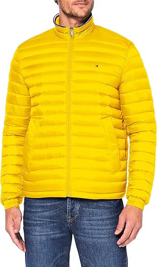 yellow tommy hilfiger bubble coat