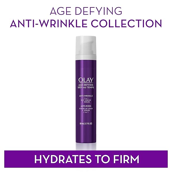 WRINKLE CREAM BY OLAY AGE DEFYING 2-IN-1 ANTI-WRINKLE DAY CREAM PLUS SERUM, 1.7 FLUID OUNCE