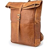 BERLINER BAGS Vintage Genuine Leather Backpack Paris, Travel and Work Bag for Women and Men – Brown