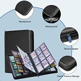 Lictin Card Album Binder 504 Pockets Side Loading Leather Zipper 28 Pages Black view 3