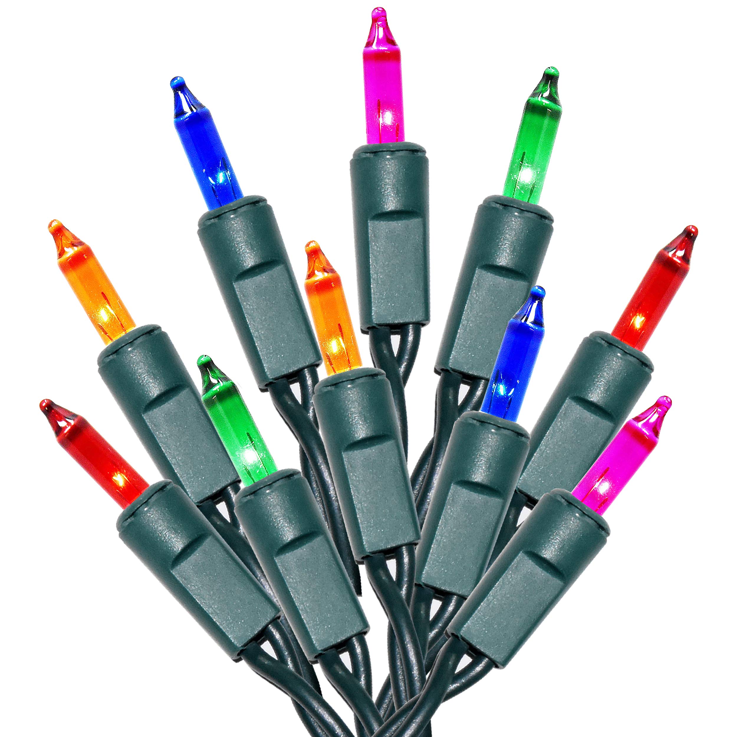 Holiday Essence 100 MultiColor Christmas Lights with Green Wire