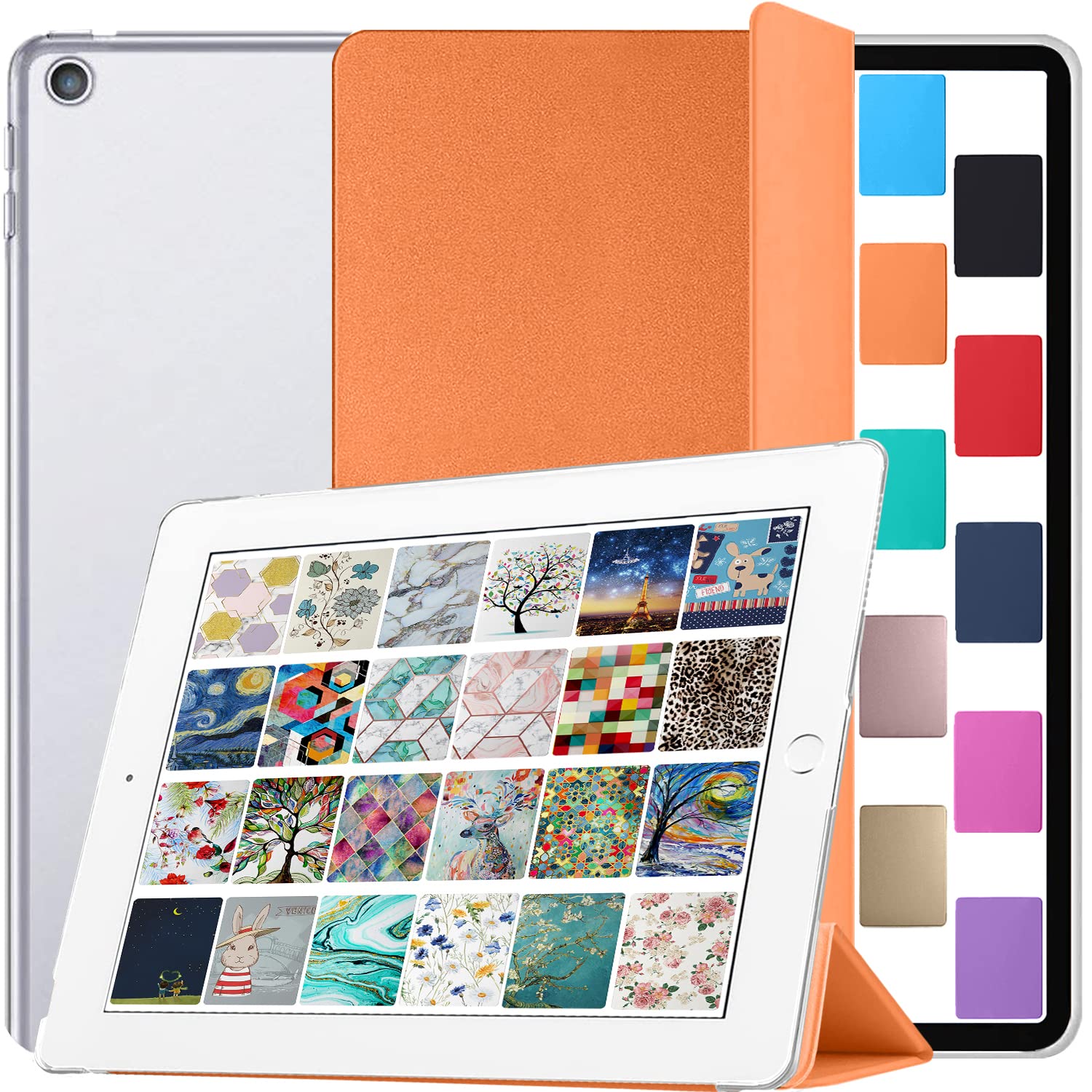 DuraSafe Cases for iPad 10.2 9 8 7 Gen Case A2602 MK2K3B/A MK2L3B/A A2604 MK2N3B/A MK2P3B/A A2603 A2605 MK663B/A MK6A3B/A MK693B/A A2270 MYLC2B/A MYL92B/A A2428 A2429 A2430 A2197 - Orange