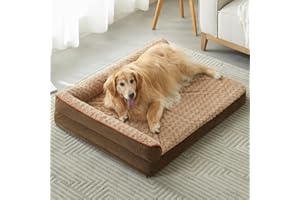 BFPETHOME Orthopedic Dog Beds for Large Dogs-Waterproof Sofa Dog Bed with Removable Washable Cover, Big Pet Bed with Waterproof Lining and Nonskid Bottom,Pet Bed for Large Dogs
