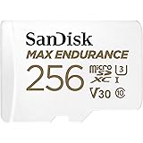 SanDisk 256GB MAX Endurance microSDXC Card with Adapter for Home Security Cameras and Dash cams - C10, U3, V30, 4K UHD, Micro