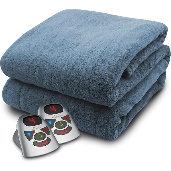 Amazon.com: Biddeford Blankets Micro Plush Electric Heated Blanket with  Digital Controller, Queen, Navy Blue : Home u0026 Kitchen