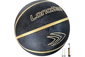 Longsail Full Size Basketball Rubber- Leather,Indoor-Outdoor-Pool,with Pump(Deflated)