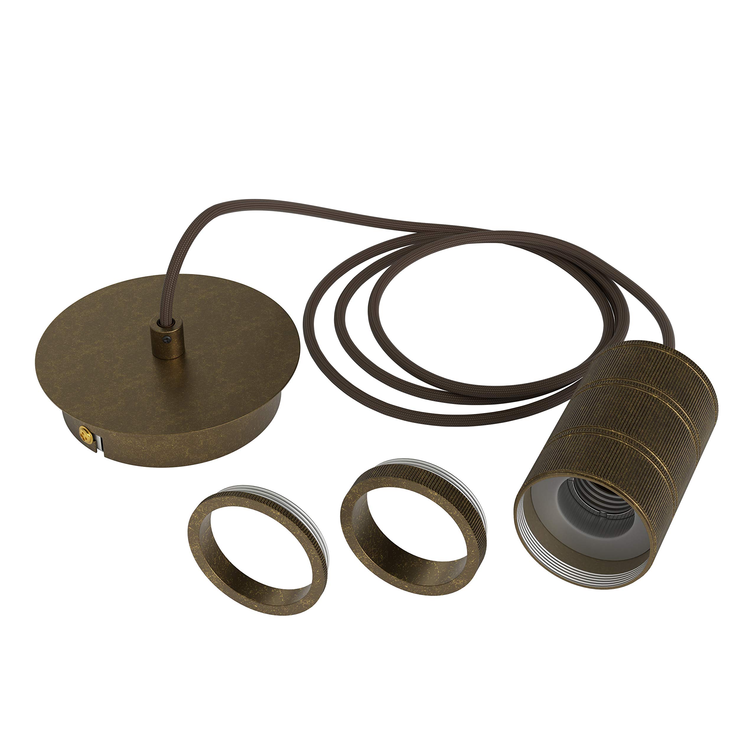 Calex E27 Fitting Retro Pendant Mat 2 Metre Cord Bronze