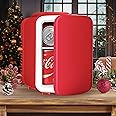 HealSmart Portable Mini Fridge, 4 Liter 6 Can Cooler and Warmer Compact Refrigerators 100% Freon-Free & Eco Friendly, 4L, Red