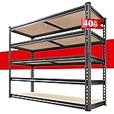 REIBII 2500LBS Garage Shelving 72''H Storage Shelves 40" W Metal Shelving 5 Tier Metal Shelves Adjustable Pantry Shelf for Closet Pantry Basement Kitchen Warehouse 72" H x 40" W x 20" D