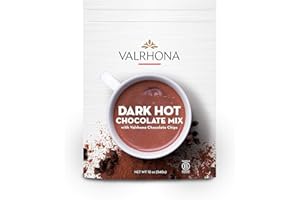 Valrhona Premium Dark Hot Chocolate Sweet Mix. Rich Smooth & Full of Dark Chocolate Flavor. Dark Hot Chocolate Cocoa Powder with Cream, Almond, or Oat Milk for a Completely Satisfying Beverage 12oz Packet