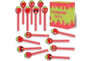 PLOUGVI 24Pcs Strawberry Bubble Wands for Berry First Party Favors Supplies Decorations, Strawberry Pinata Goodie Bag Stuffers & Classroom Prizes