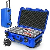 NANUK 935 Hard Case with Padded Divider – Waterproof Equipment Case with Wheels, 22” x 14” x 9” – Dustproof and Impact Resistant, Airline Carry-On Approved – Blue